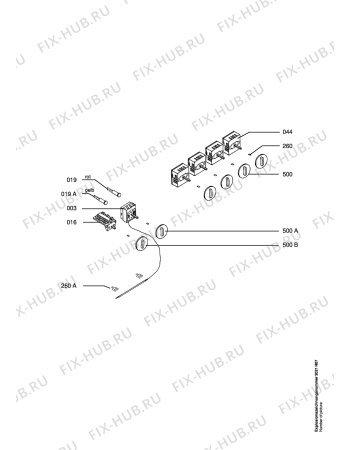 Взрыв-схема плиты (духовки) Aeg 5003V-EW - Схема узла Functional parts